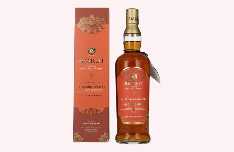Amrut Ex-Oloroso Peated Indian Single Malt Whisky Collection Foundations 60% Vol. 0,7l in Geschenkbox