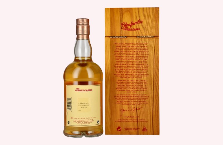 Glenfarclas THE FAMILY CASKS Single Cask SUMMER 2021 4th Fill Butt 1993 57,6% Vol. 0,7l in Holzkiste