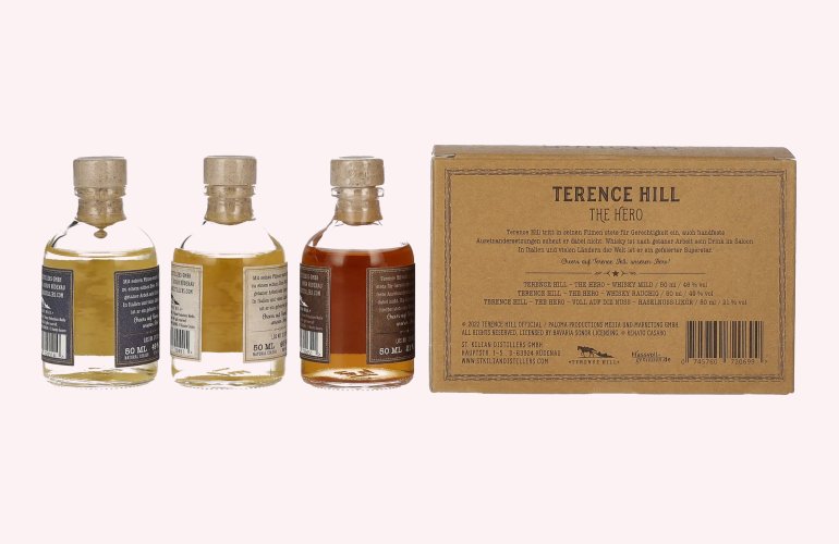 Terence Hill THE HERO Set 38,7% Vol. 3x0,05l in geschenkverpakking