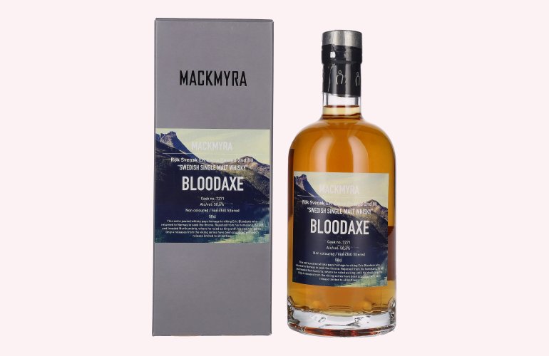 Mackmyra BLOODAXE Rök Svensk Extra Peated Swedish Single Malt Whisky 50,6% Vol. 0,5l in Geschenkbox
