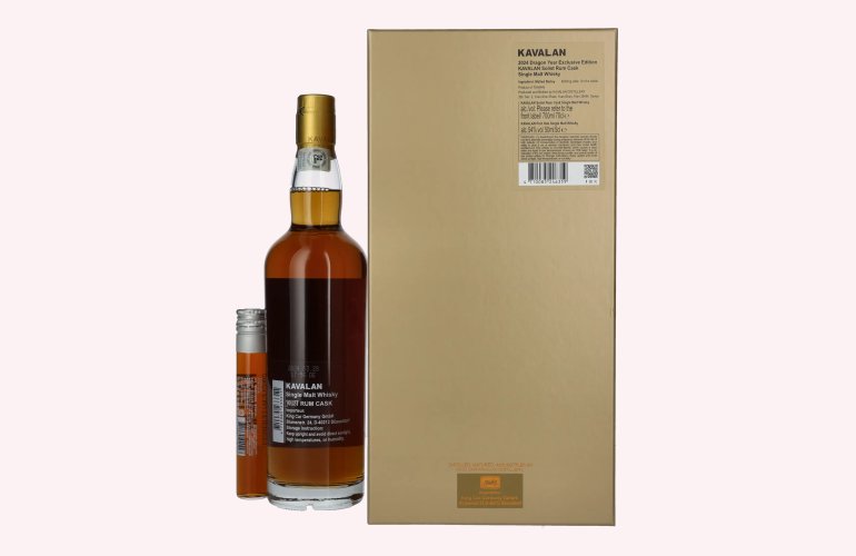 Kavalan SOLIST RUM CASK Single Malt Whisky Dragon Edition 53,3% Vol. 0,7l in geschenkverpakking met 0,05l Miniatur