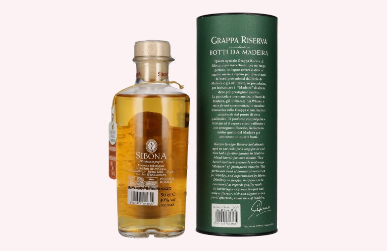 Sibona GRAPPA RISERVA Botti Da MADEIRA 40% Vol. 0,5l in Geschenkbox