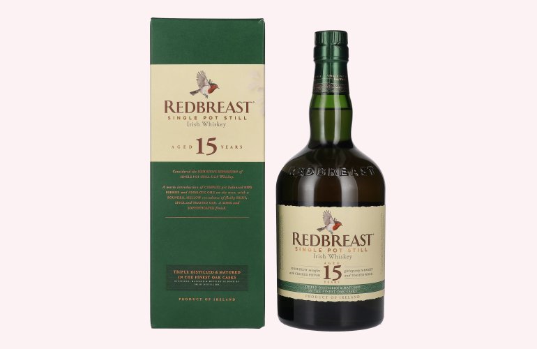 Redbreast 15 Years Old Single Pot Still Irish Whiskey 46% Vol. 0,7l in Geschenkbox