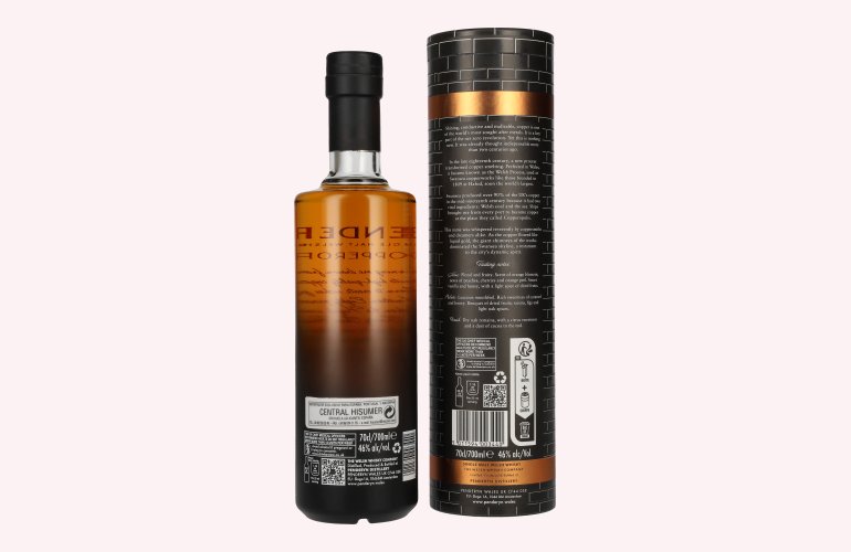Penderyn COPPEROPOLIS Icons of Wales Single Malt Welsh Whiskey Sweet Red Wine Finish 46% Vol. 0,7l in geschenkverpakking