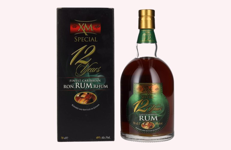 XM SPECIAL 12 Years Old Finest Caribbean Rum 40% Vol. 0,7l in Giftbox