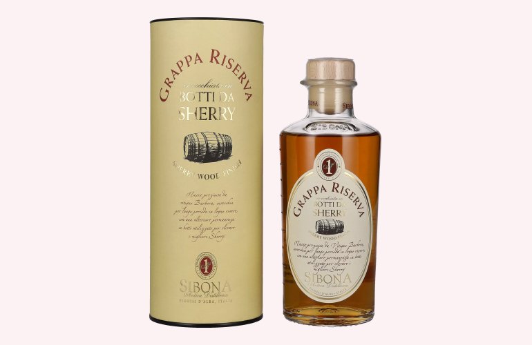 Sibona GRAPPA RISERVA Botti da SHERRY 40% Vol. 0,5l in Geschenkbox