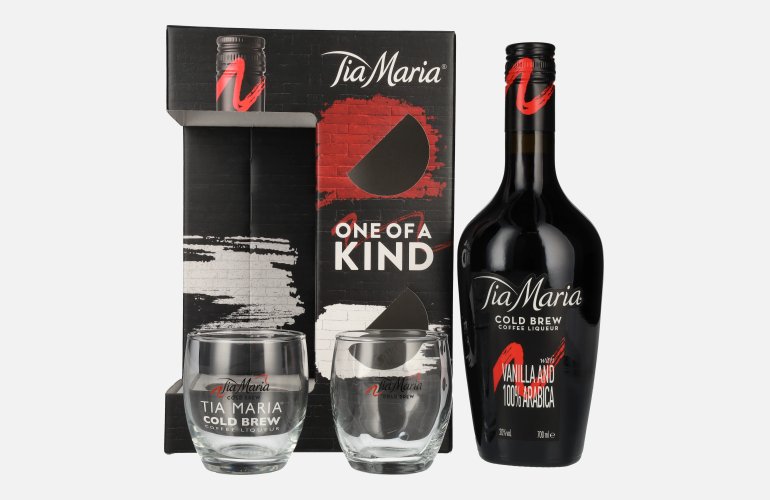 Tia Maria Cold Brew Coffee Liqueur 20% Vol. 0,7l in Giftbox with 2 glasses
