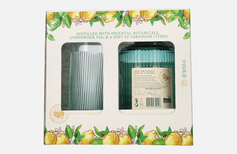 Drumshanbo Gunpowder Irish Gin with Sardinian Citrus 43% Vol. 0,7l en boîte cadeau avec Verre