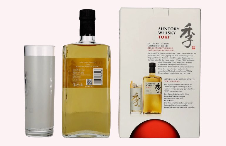 Suntory TOKI Blended Japanese Whisky 43% Vol. 0,7l in Geschenkbox mit Highball Glas