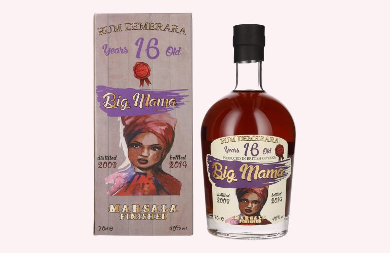 Big Mama 16 Years Old Rum Demerara Marsala Finished 40% Vol. 0,7l in Giftbox