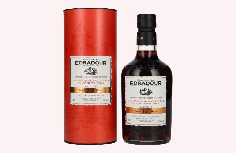 Edradour 12 Years Old Oloroso Sherry Single Malt Whisky Natural Cask Strength #5 2012 59% Vol. 0,7l in geschenkverpakking