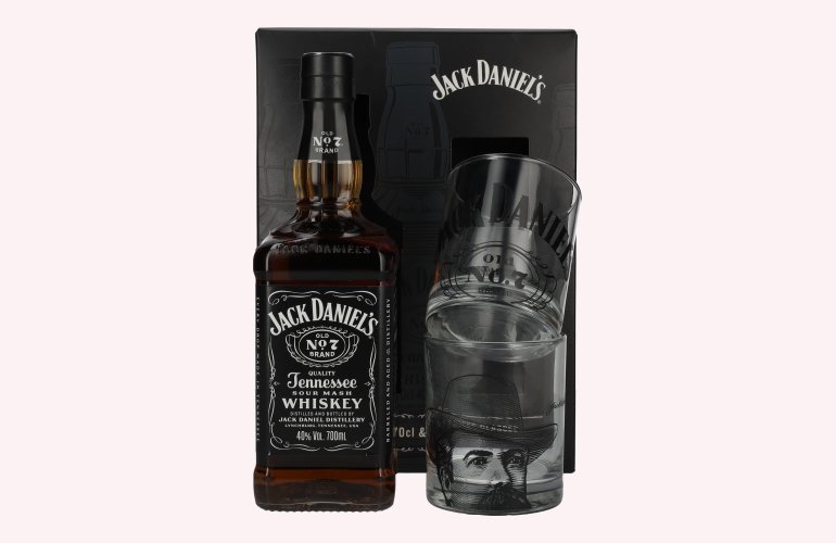 Jack Daniel's Tennessee Whiskey 40% Vol. 0,7l in geschenkverpakking met 2 Rocks Bril