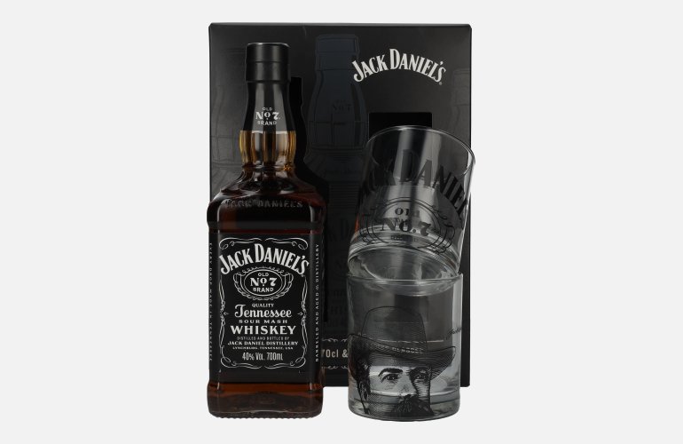 Jack Daniel's Tennessee Whiskey 40% Vol. 0,7l in Geschenkbox mit 2 Rocks Gläsern