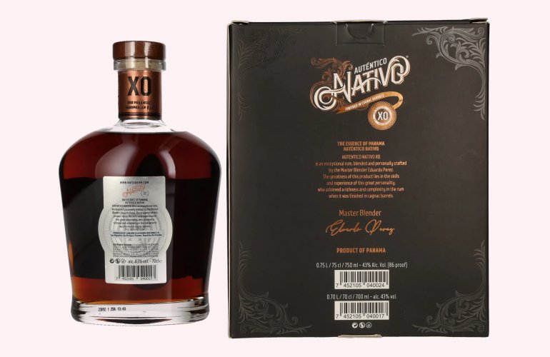 Auténtico Nativo XO Cognac Barrels Finish 43% Vol. 0,7l in Geschenkbox