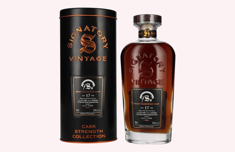 Signatory Vintage SYMINGTON'S CHOICE 17 Years Old TEANINICH PX Hogshead Finish #5 2007 55,5% Vol. 0,7l in Tinbox