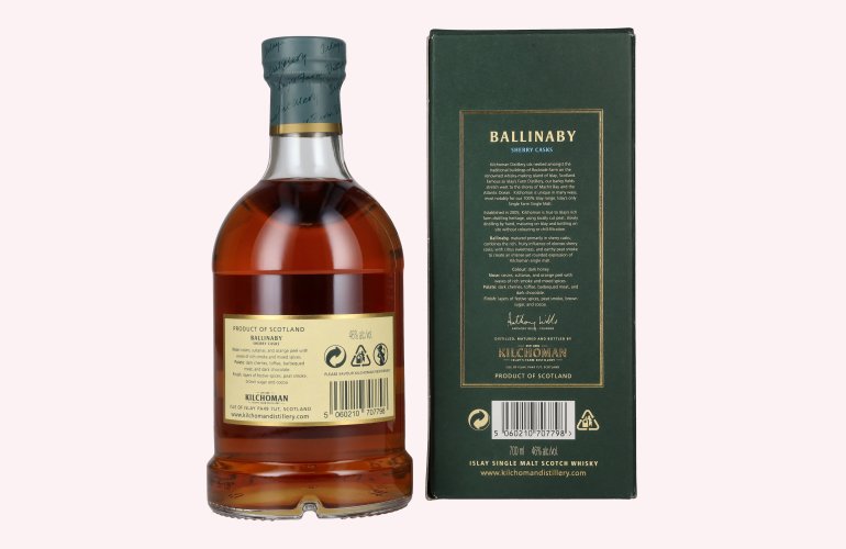 Kilchoman BALLINABY Islay Single Malt Scotch Whisky 46% Vol. 0,7l en boîte cadeau