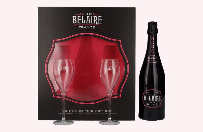 Luc Belaire Rare Rosé 12,5% Vol. 0,75l in Giftbox with 2 glasses