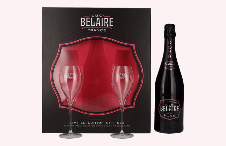 Luc Belaire Rare Rosé 12,5% Vol. 0,75l in Geschenkbox mit 2 Gläsern