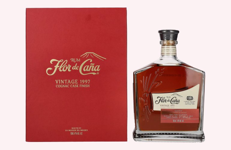 Flor de Caña Rum Cognac Cask Finish Vintage 1997 47% Vol. 0,7l in Geschenkbox