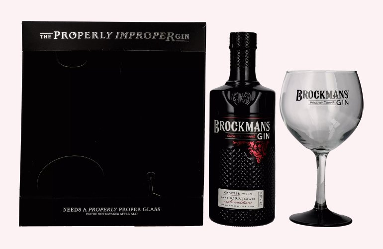 Brockmans Intensly Smooth PREMIUM GIN 40% Vol. 0,7l in Giftbox with glass