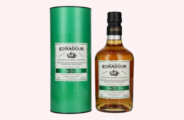 Edradour 21 Years Old Bourbon Barrel Matured Highland Single Malt Whisky 54,3% Vol. 0,7l in Geschenkbox