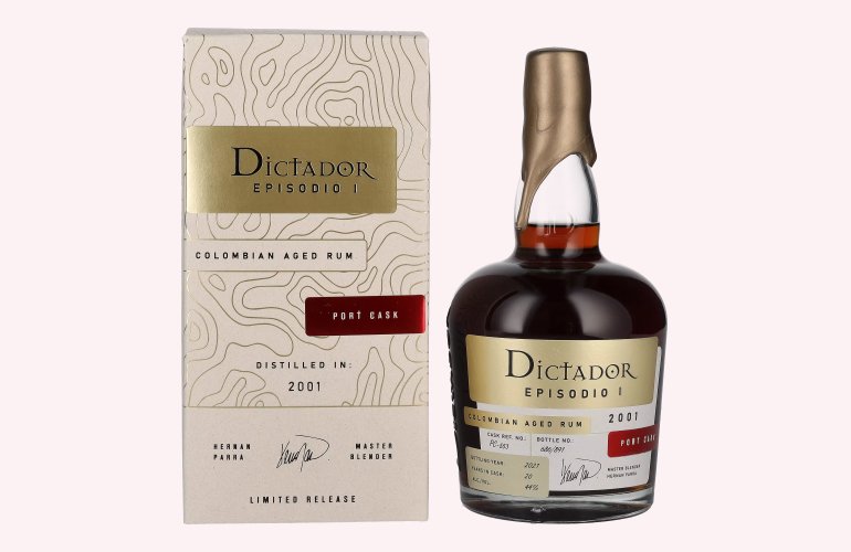 Dictador EPISODIO I 20 Years Old PORT CASK Rum 2001 44% Vol. 0,7l in Giftbox