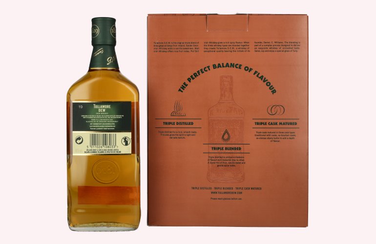 Tullamore D.E.W. Irish Whiskey 40% Vol. 0,7l in Geschenkbox mit 2 Gläsern