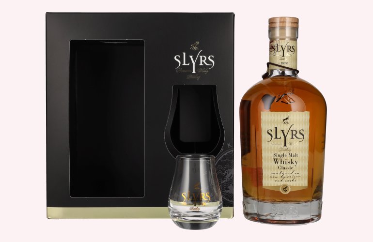 Slyrs CLASSIC Bavarian Single Malt Whisky 43% Vol. 0,7l en boîte cadeau avec Verre