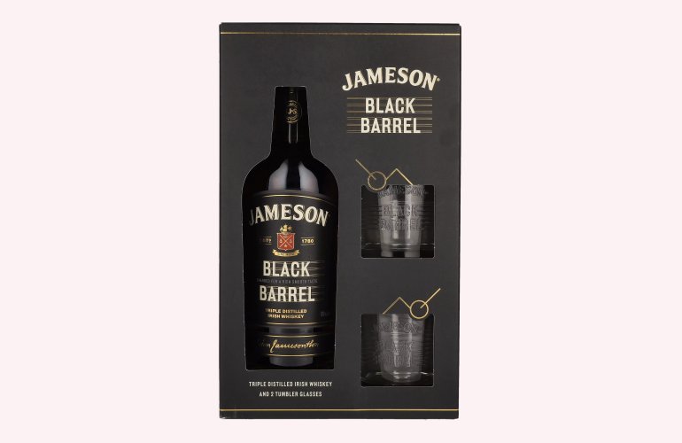 Jameson BLACK BARREL Triple Distilled Irish Whiskey 40% Vol. 0,7l in Giftbox with 2 glasses