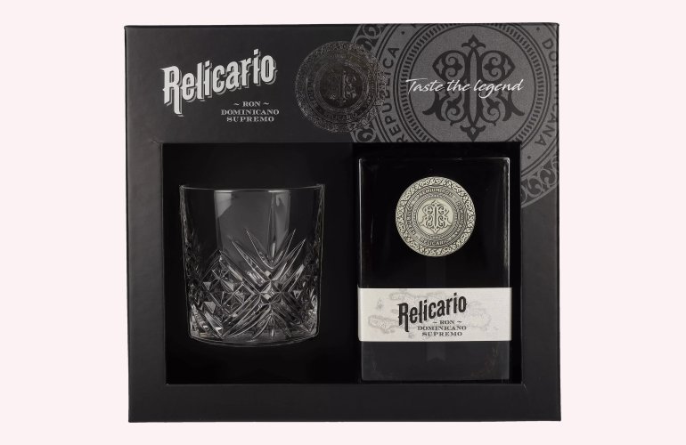 Relicario Ron Dominicano Supremo 40% Vol. 0,7l in Geschenkbox mit Glas