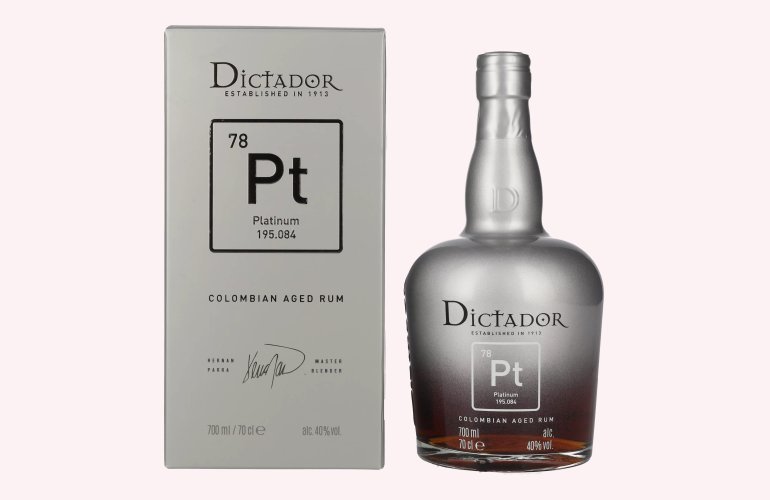 Dictador PLATINUM Colombian Aged Rum 40% Vol. 0,7l in Geschenkbox
