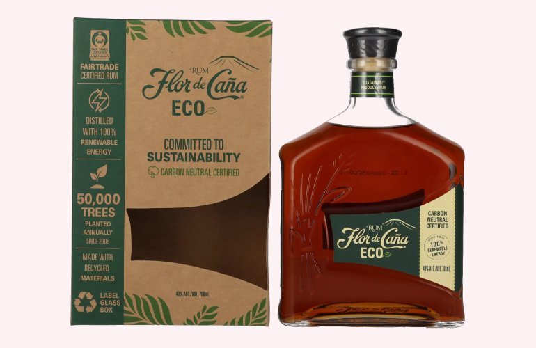 Flor de Caña ECO Rum 40% Vol. 0,7l in Giftbox