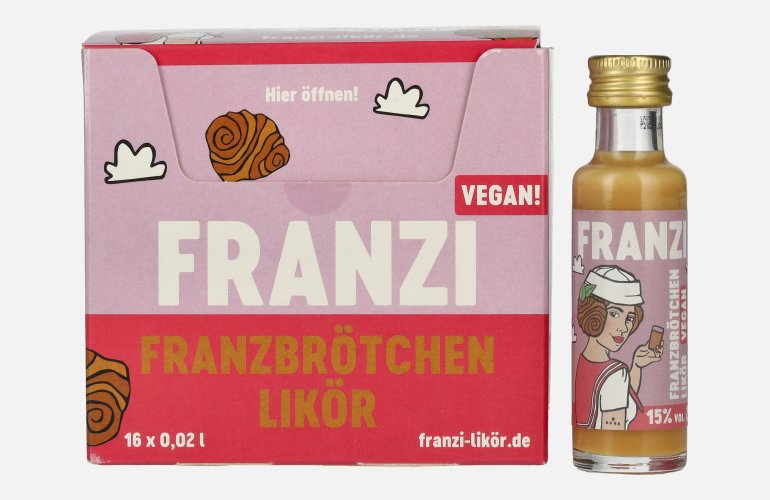 Franzi Franzbrötchen VEGAN Likör 15% Vol. 16x0,02l