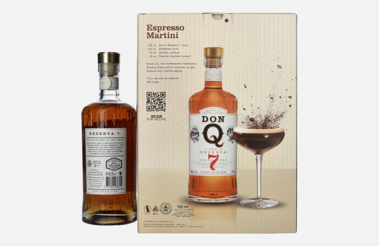 Don Q RESERVA Añejo 7 Años Puerto Rican Rum 40% Vol. 0,7l in Giftbox with 2 glasses
