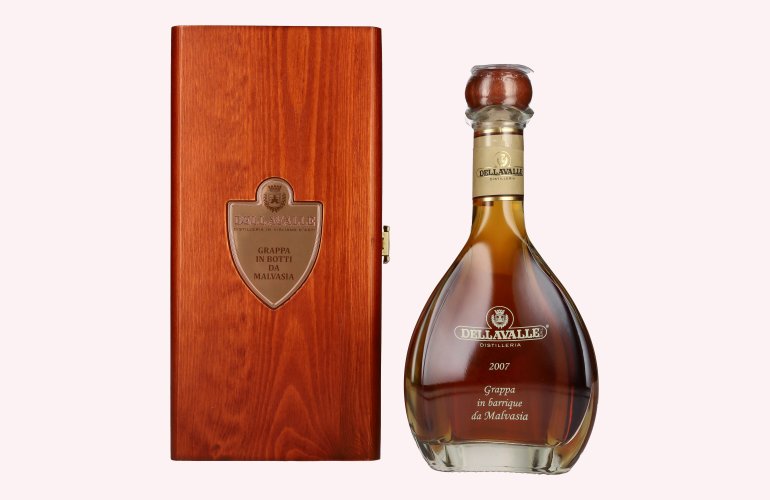 Dellavalle Grappa Affinata in botti da MALVASIA 2007 42% Vol. 0,7l in Holzkiste