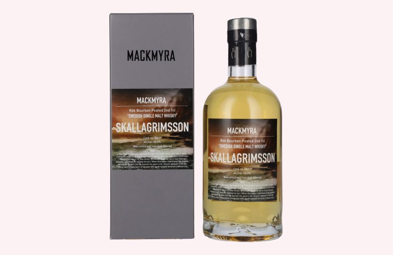 Mackmyra SKALLAGRIMSSON Rök Bourbon Peated 52,2% Vol. 0,5l en boîte cadeau