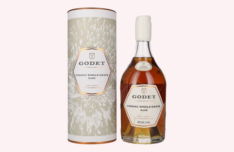 Godet Cognac SINGLE-GRAPE RARE Folle Blanche 40% Vol. 0,7l in Geschenkbox