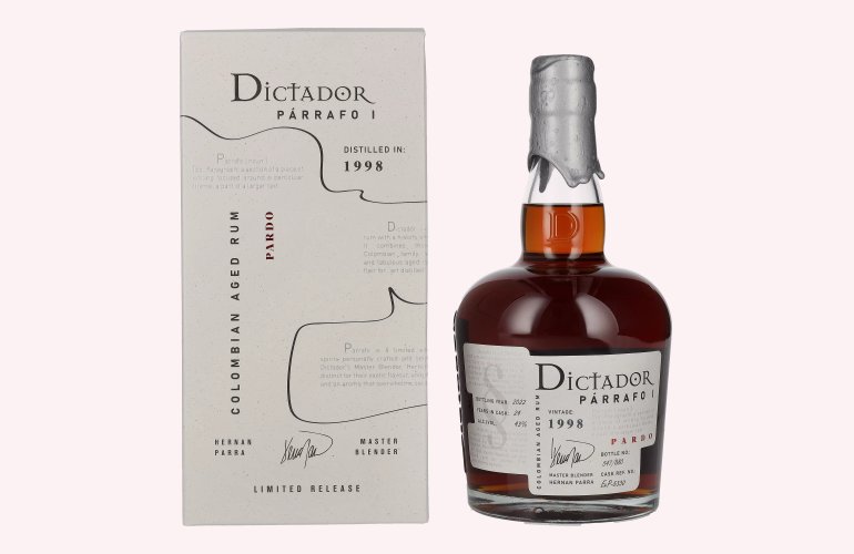 Dictador PÁRRAFO I 24 Years Old PARDO Vintage 1998 43% Vol. 0,7l in Giftbox