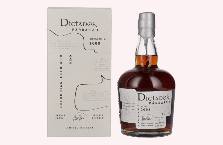 Dictador PÁRRAFO I 14 Years Old FINO Vintage 2008 46% Vol. 0,7l in Giftbox