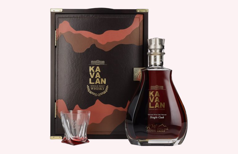 Kavalan KING CAR GROUP 40th ANNIVERSARY Single Malt Whisky 56,3% Vol. 1,5l in Holzkiste with glass