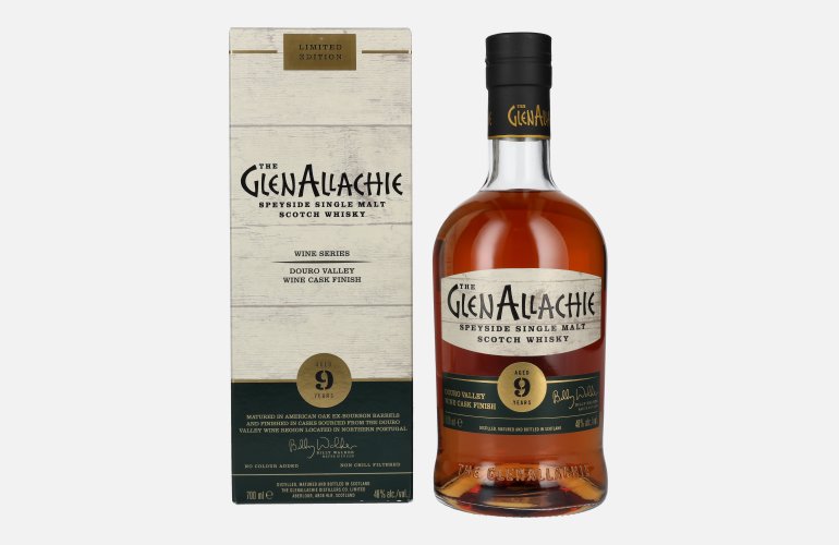 The GlenAllachie 9 Years Old DOURO VALLEY WINE CASK FINISH Limited Edition 48% Vol. 0,7l in Geschenkbox