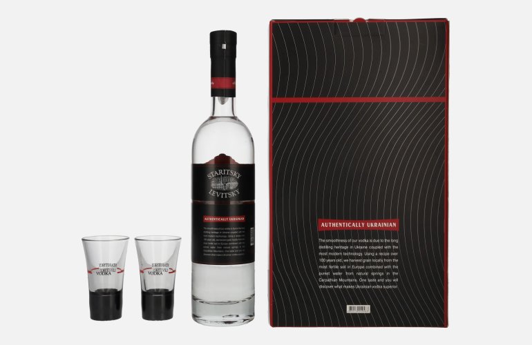 Staritsky & Levitsky RESERVE Vodka 40% Vol. 0,5l in Geschenkbox mit 2 Gläsern