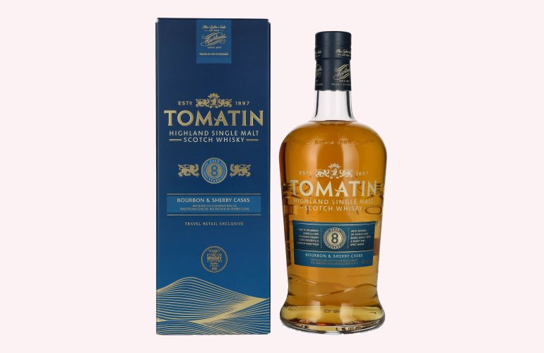 Tomatin 8 Years Old BOURBON & SHERRY CASKS 40% Vol. 1l in Giftbox