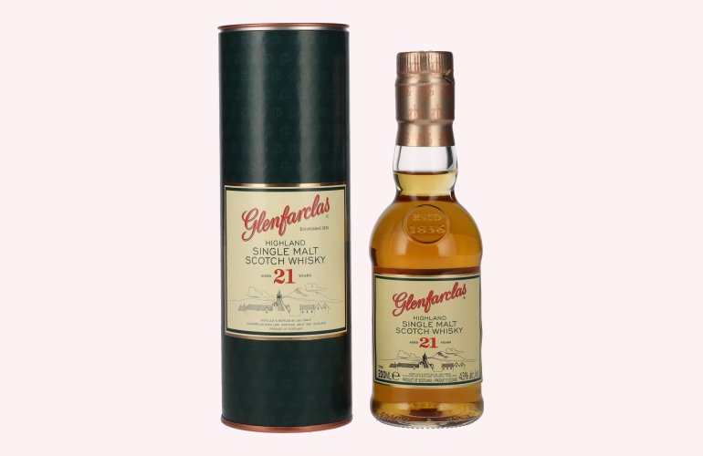 Glenfarclas 21 Years Old Highland Single Malt Scotch Whisky 43% Vol. 0,2l in Giftbox
