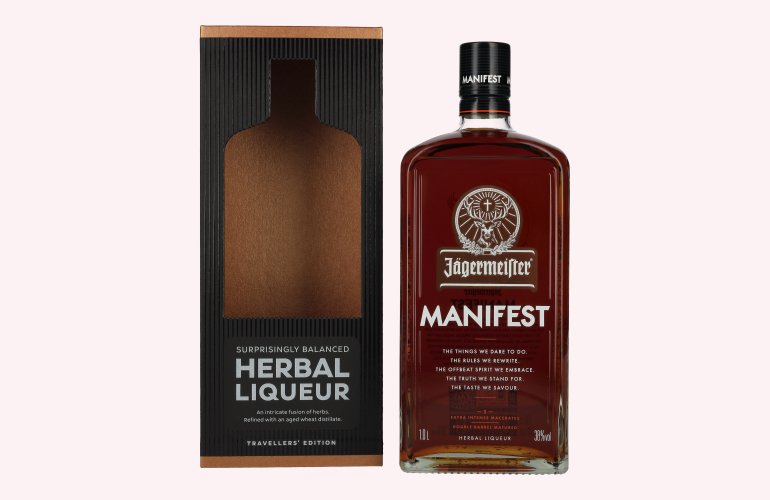Jägermeister MANIFEST TRAVELLERS' EDITION Kräuterlikör 38% Vol. 1l in Giftbox