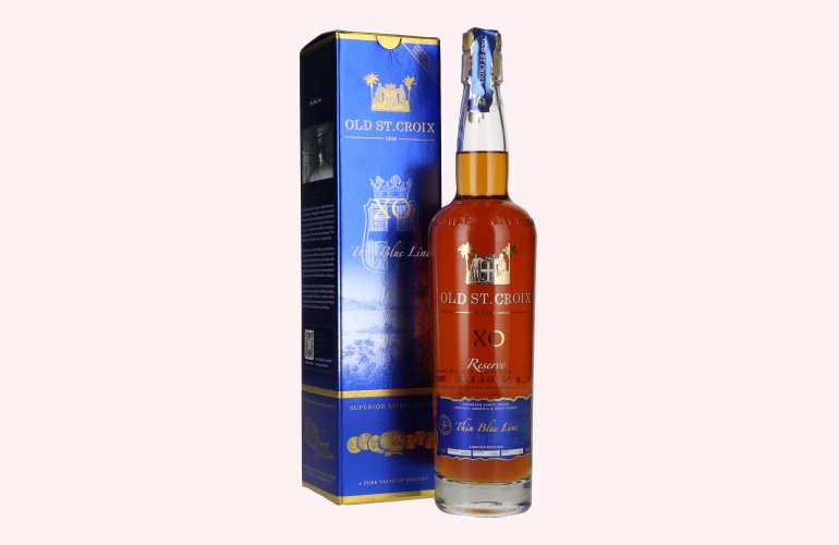Old St. Croix A.H. Riise X.O. THE THIN BLUE LINE Spirit Drink 40% Vol. 0,7l en boîte cadeau