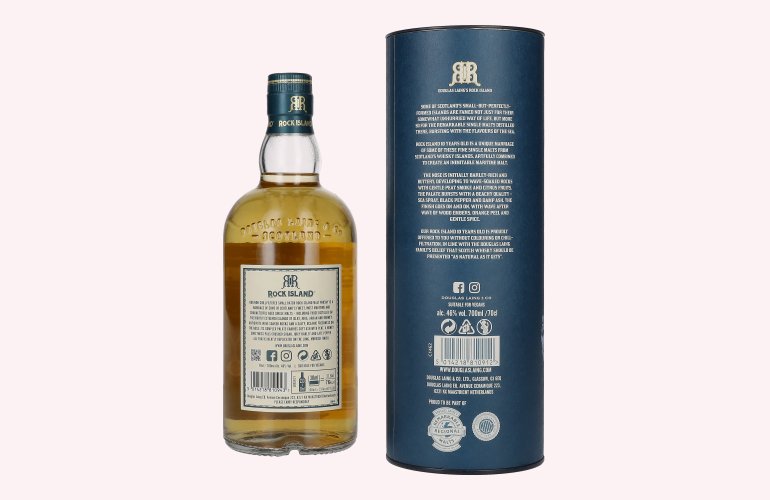 Douglas Laing ROCK ISLAND 10 Years Old Small Batch Blended Malt 46% Vol. 0,7l en boîte cadeau