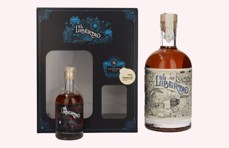 El Libertad Spiced Rum CHAPITRE I & II 40,2% Vol. 0,7l in Giftbox with Chapter II Mini 0,1l