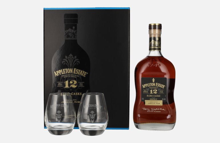 Appleton Estate 12 Years Old Rare Casks Jamaica Rum 43% Vol. 0,7l in Geschenkbox mit 2 Gläsern