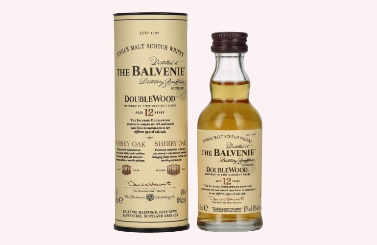 The Balvenie 12 Years Old Double Wood 40% Vol. 0,05l en boîte cadeau